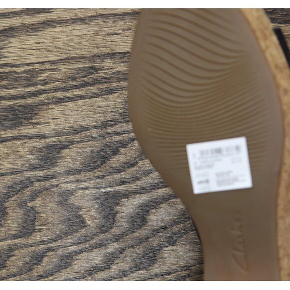 NWT Clarks Collection Womens Giselle Dove Wedge Sandal 26177142 Black Nubuck 11M - Picture 11 of 11